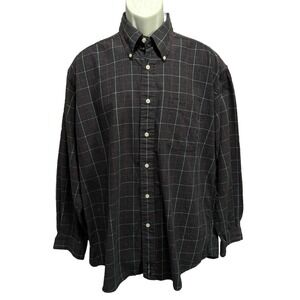 Tommy‎ Hilfiger Flannel Gray/Red/White Plaid Button Up Long Sleeve Logo Size L